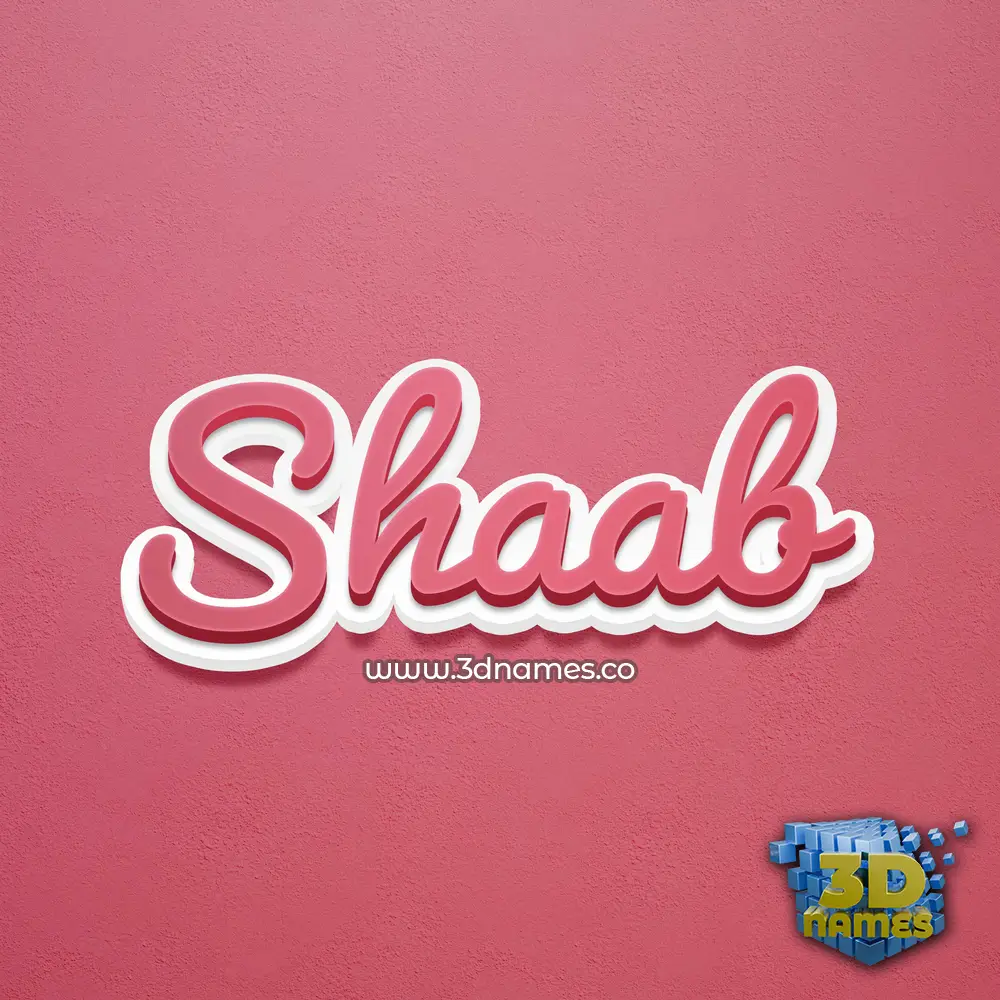 shaab in Red Scribble style - 3D name wallpaper