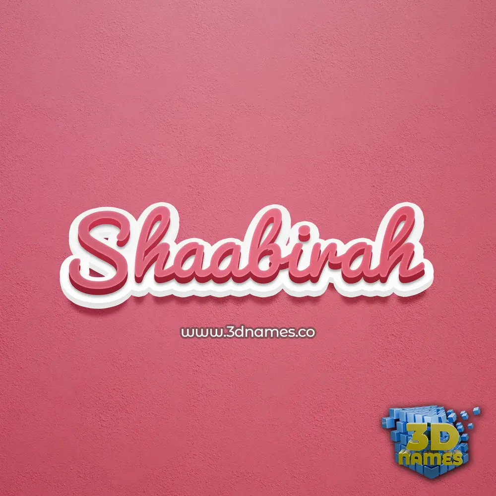 shaabirah in Red Scribble style - 3D name wallpaper
