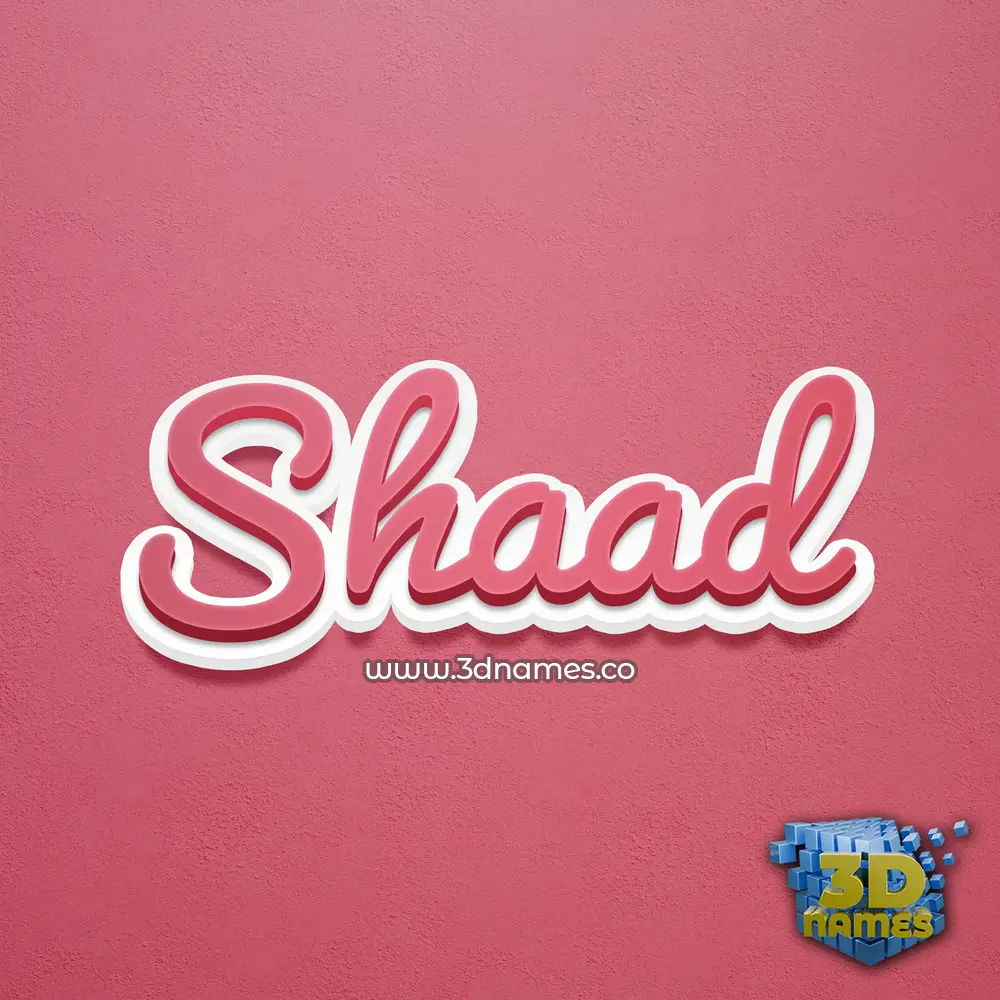 shaad in Red Scribble style - 3D name wallpaper