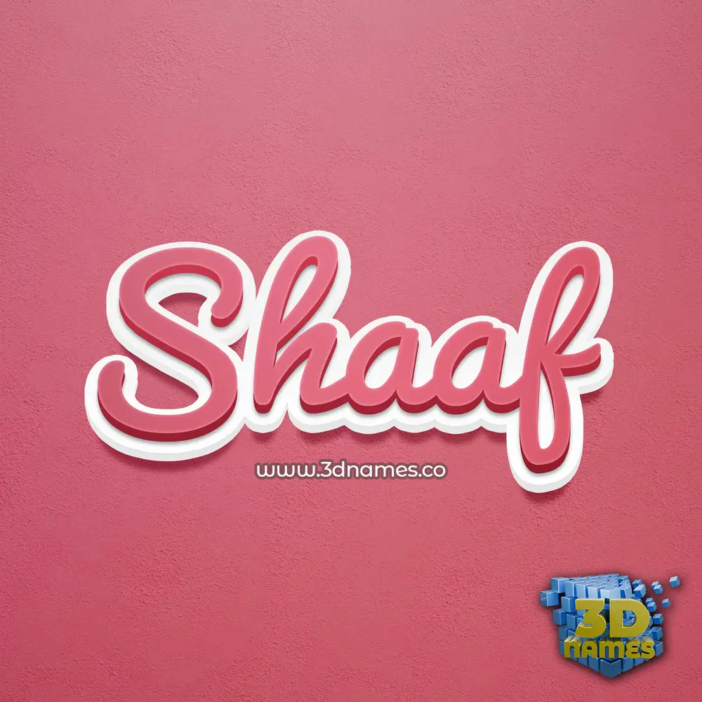 shaaf in Red Scribble style - 3D name wallpaper