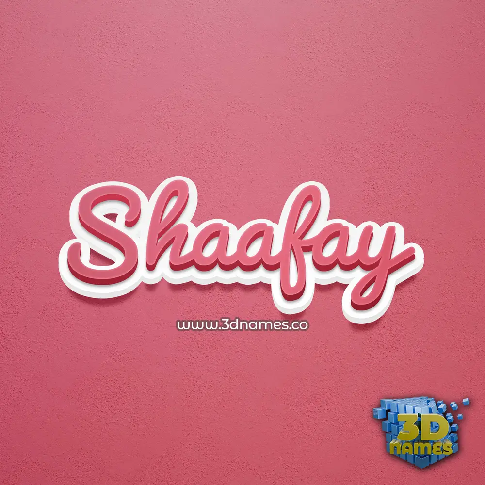 shaafay in Red Scribble style - 3D name wallpaper