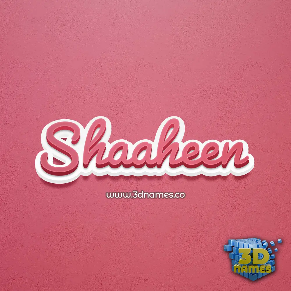 shaaheen in Red Scribble style - 3D name wallpaper