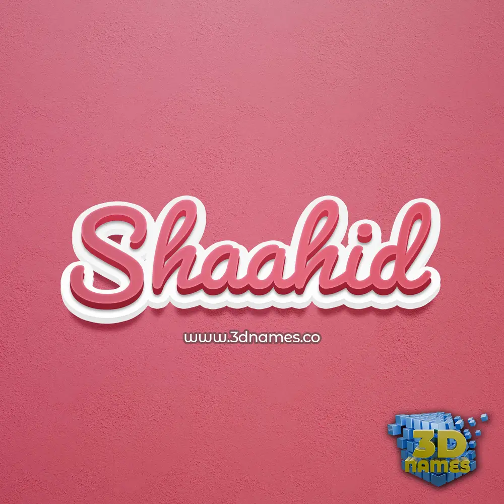 shaahid in Red Scribble style - 3D name wallpaper