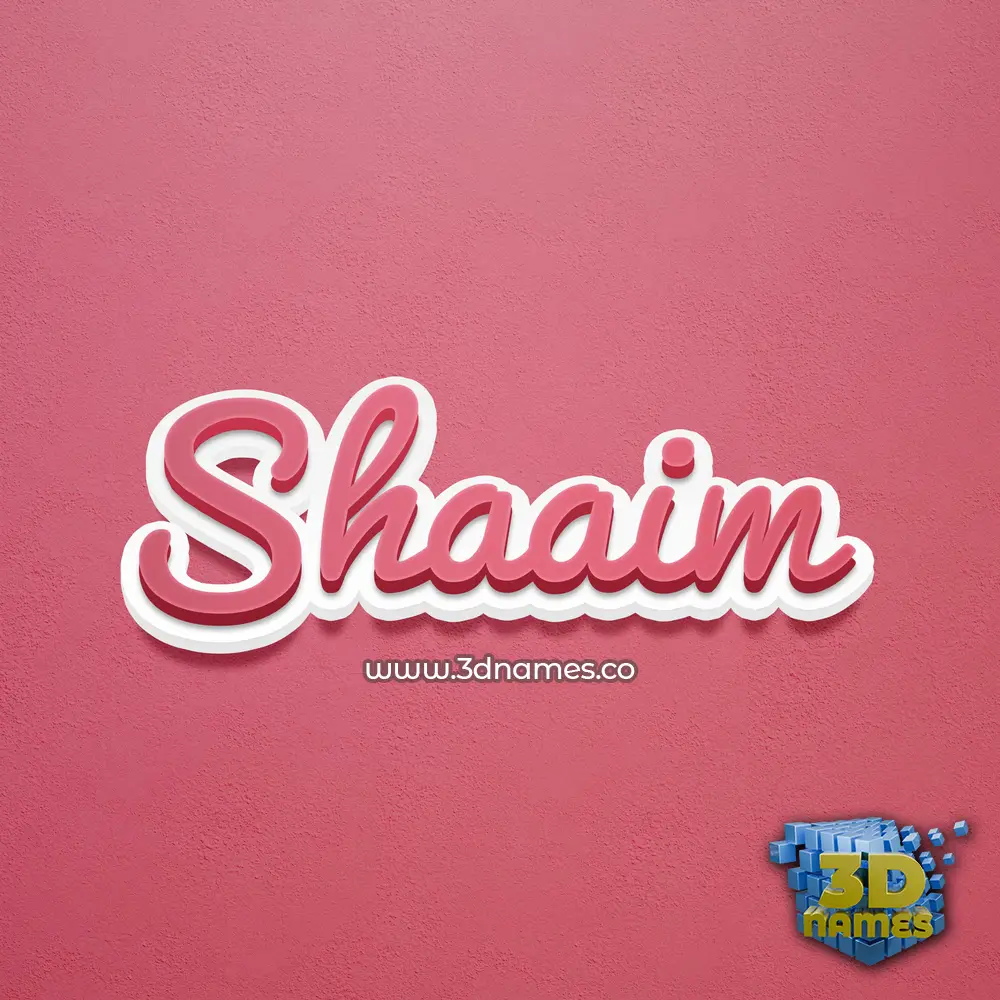 shaaim in Red Scribble style - 3D name wallpaper
