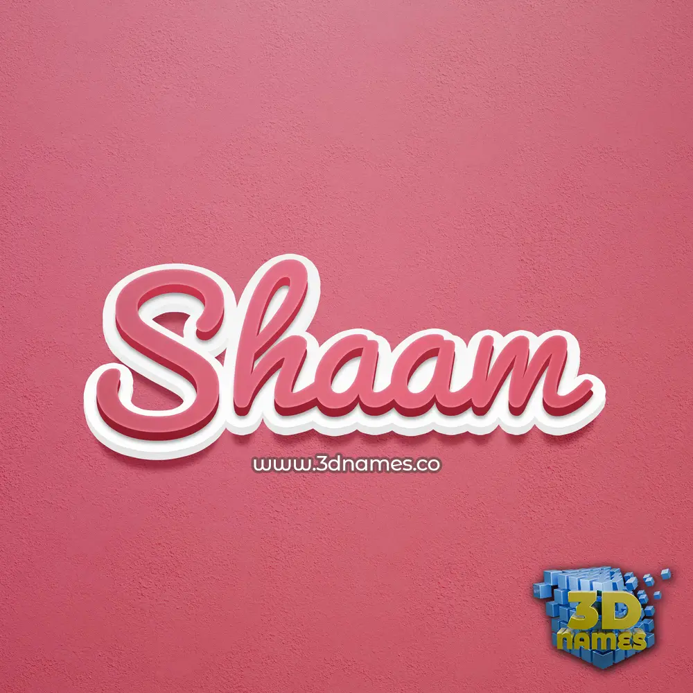 shaam in Red Scribble style - 3D name wallpaper
