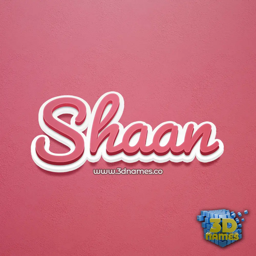 shaan in Red Scribble style - 3D name wallpaper