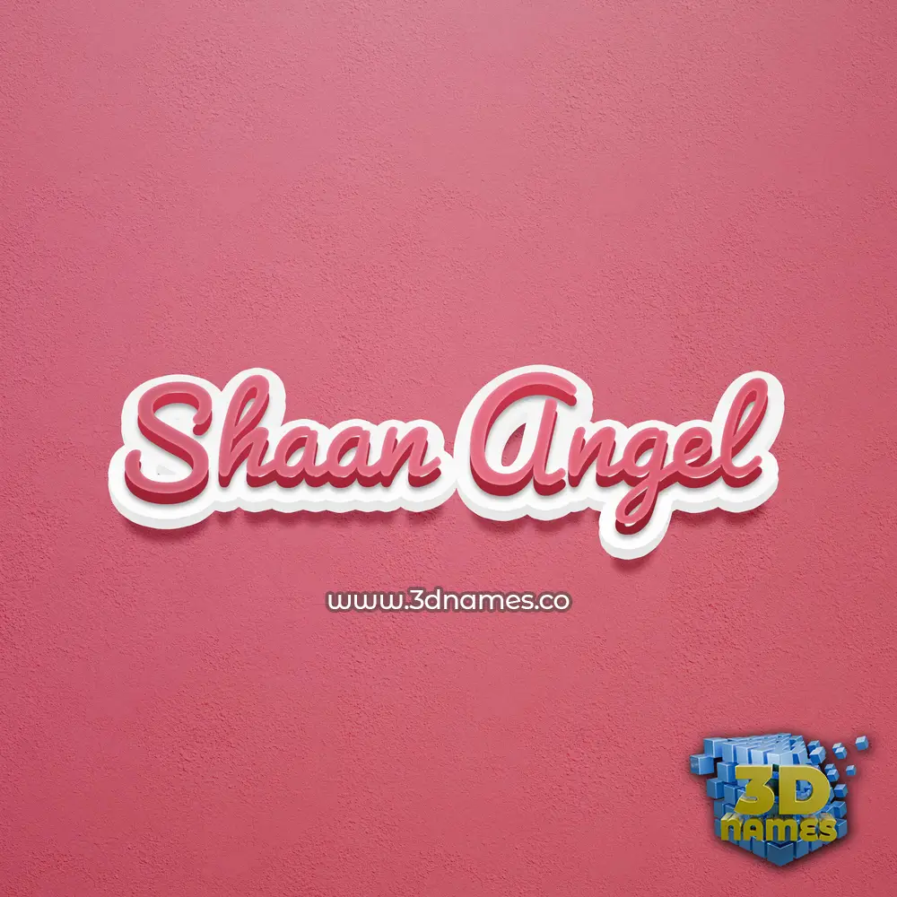 shaan angel in Red Scribble style - 3D name wallpaper