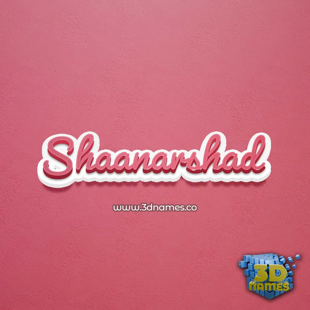 shaanarshad in Red Scribble style - 3D name wallpaper