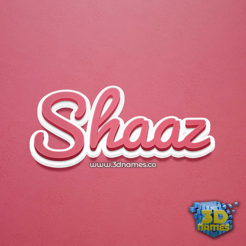 shaaz in Red Scribble style - 3D name wallpaper