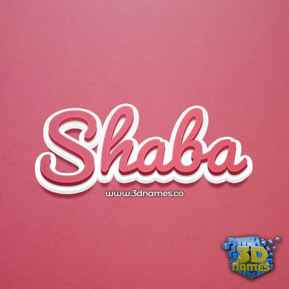 shaba in Red Scribble style - 3D name wallpaper