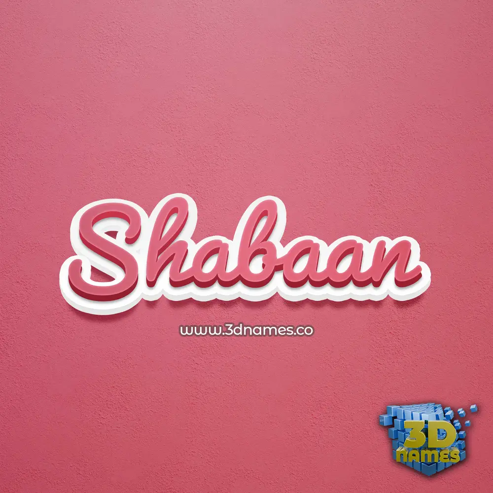 shabaan in Red Scribble style - 3D name wallpaper