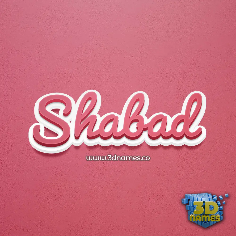 shabad in Red Scribble style - 3D name wallpaper
