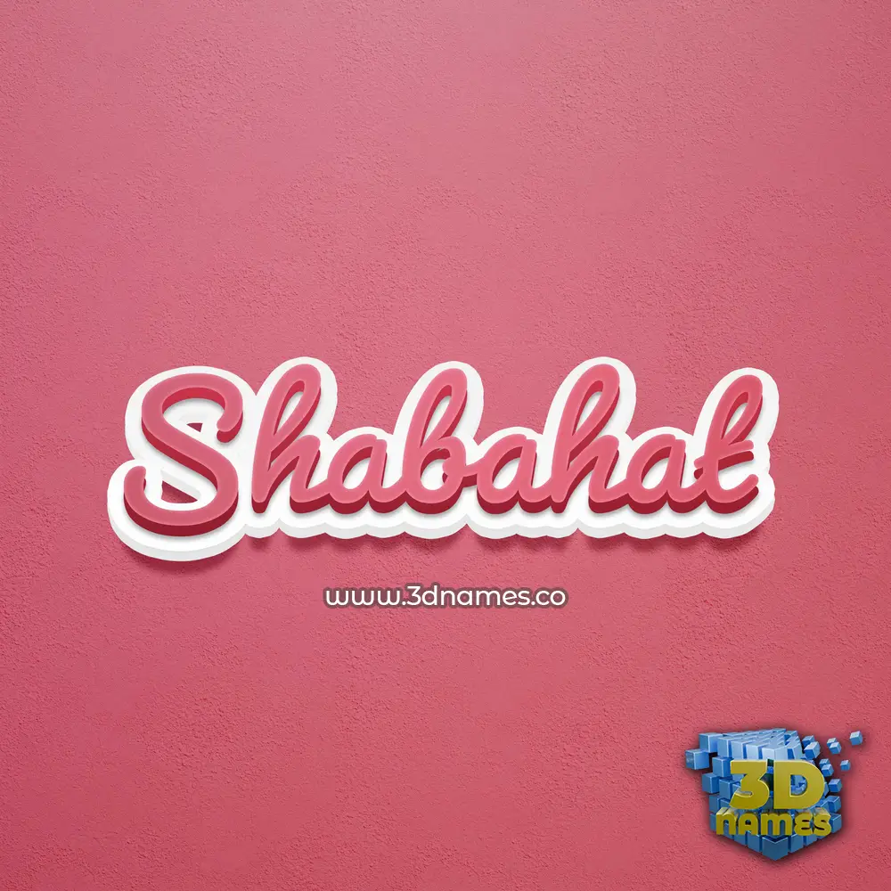 shabahat in Red Scribble style - 3D name wallpaper