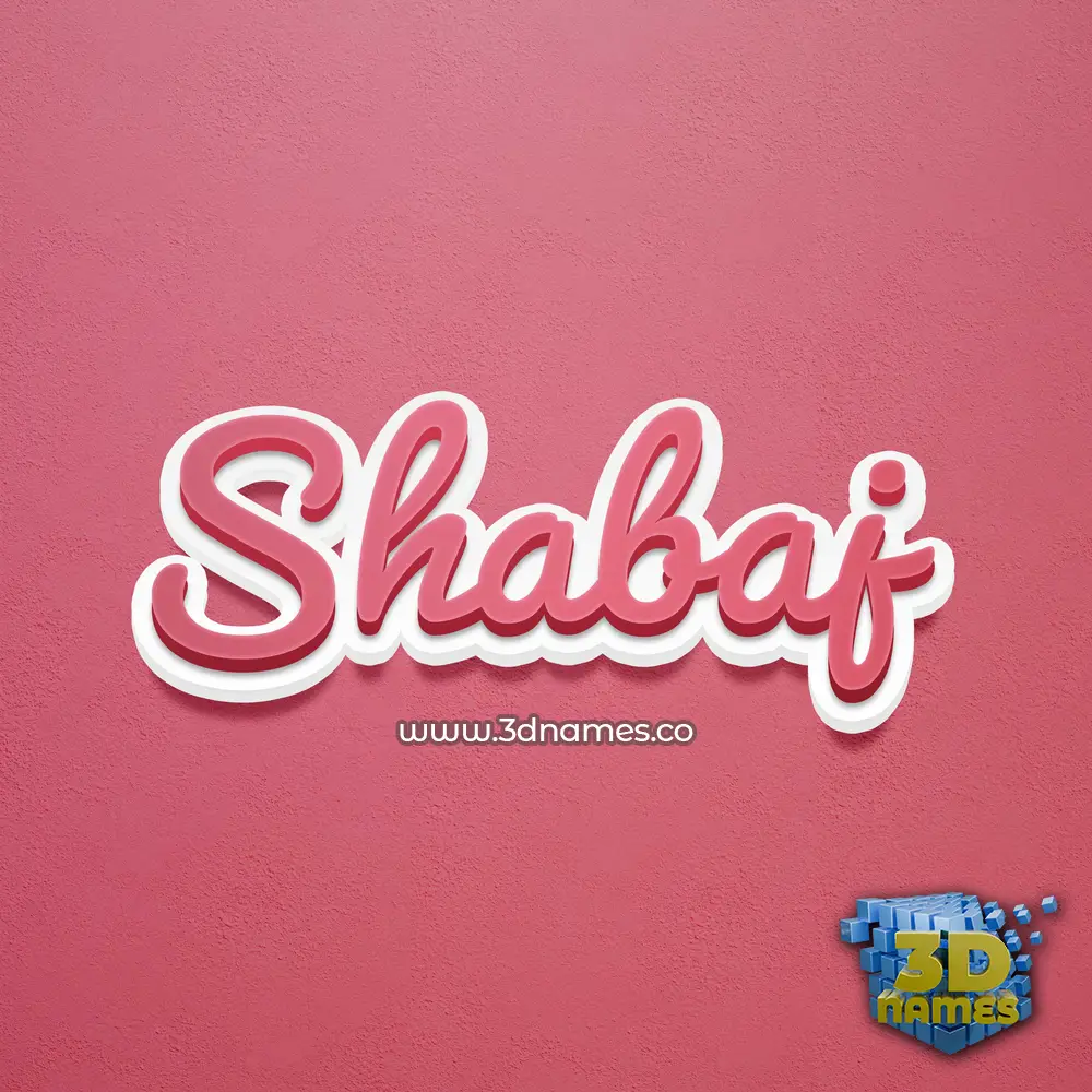 shabaj in Red Scribble style - 3D name wallpaper