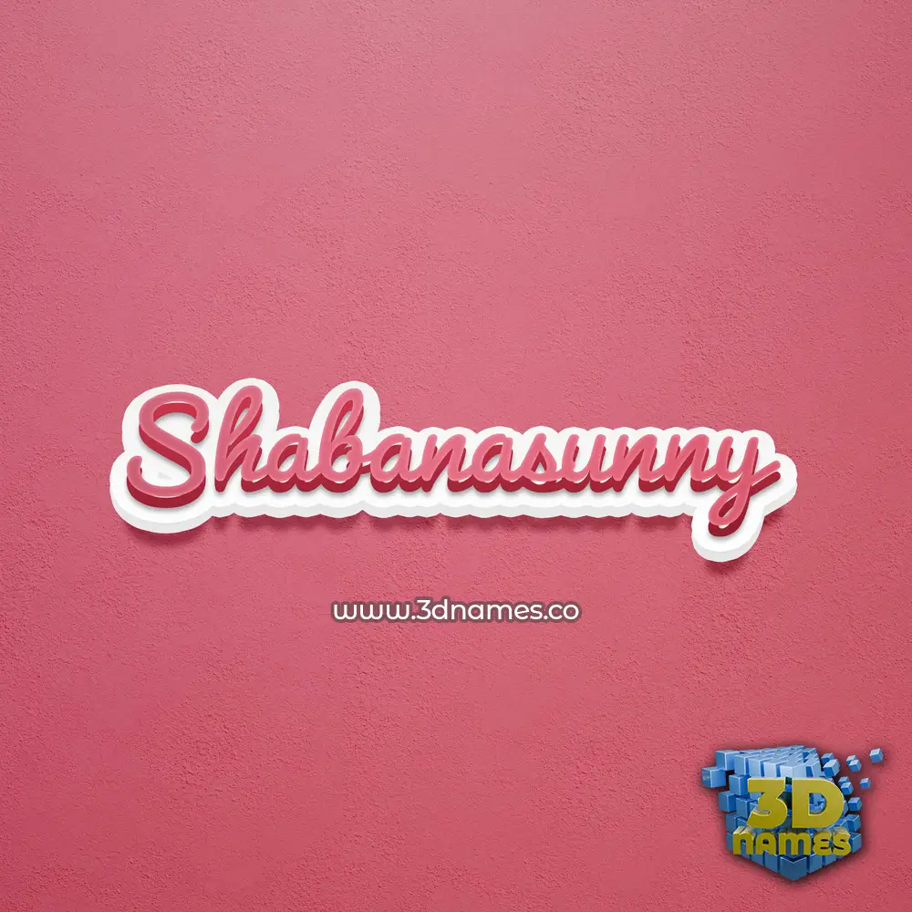 shabanasunny in Red Scribble style - 3D name wallpaper