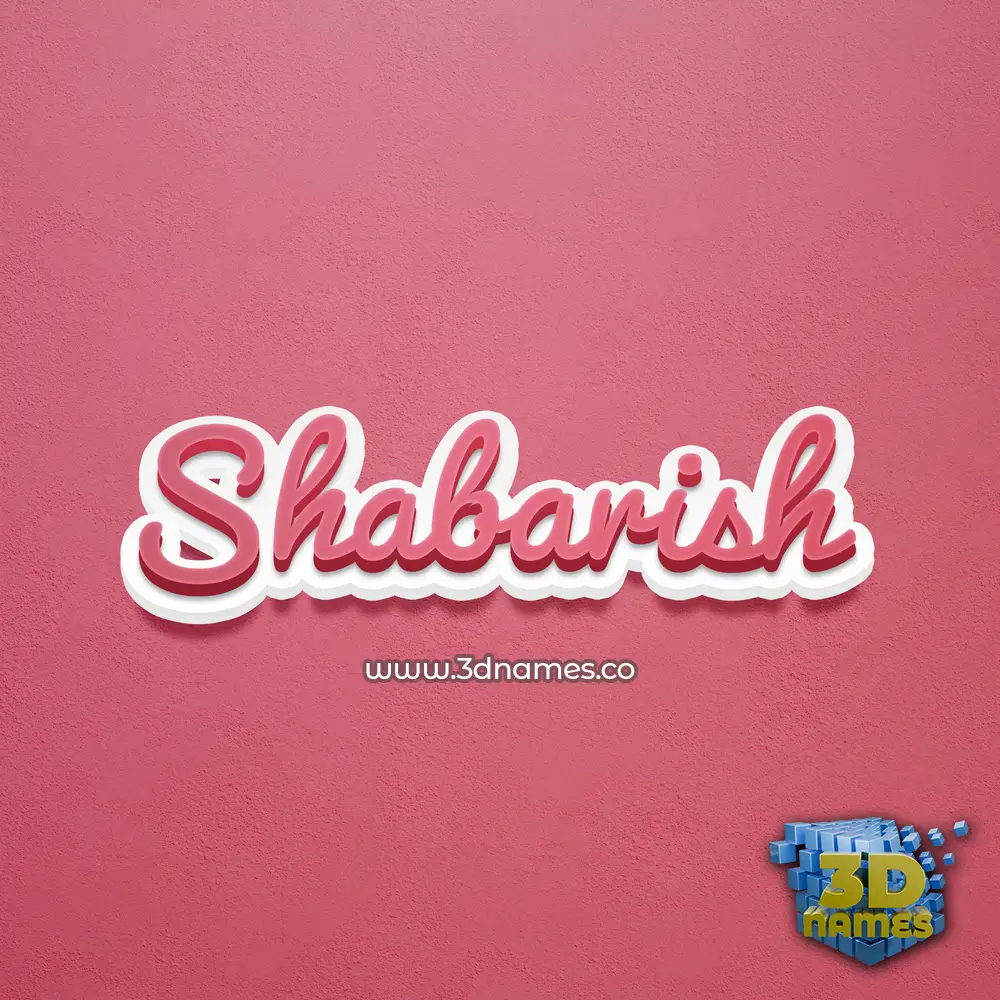 shabarish in Red Scribble style - 3D name wallpaper