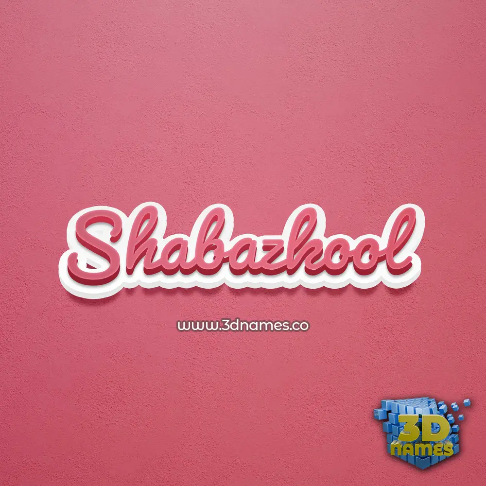 shabazkool in Red Scribble style - 3D name wallpaper