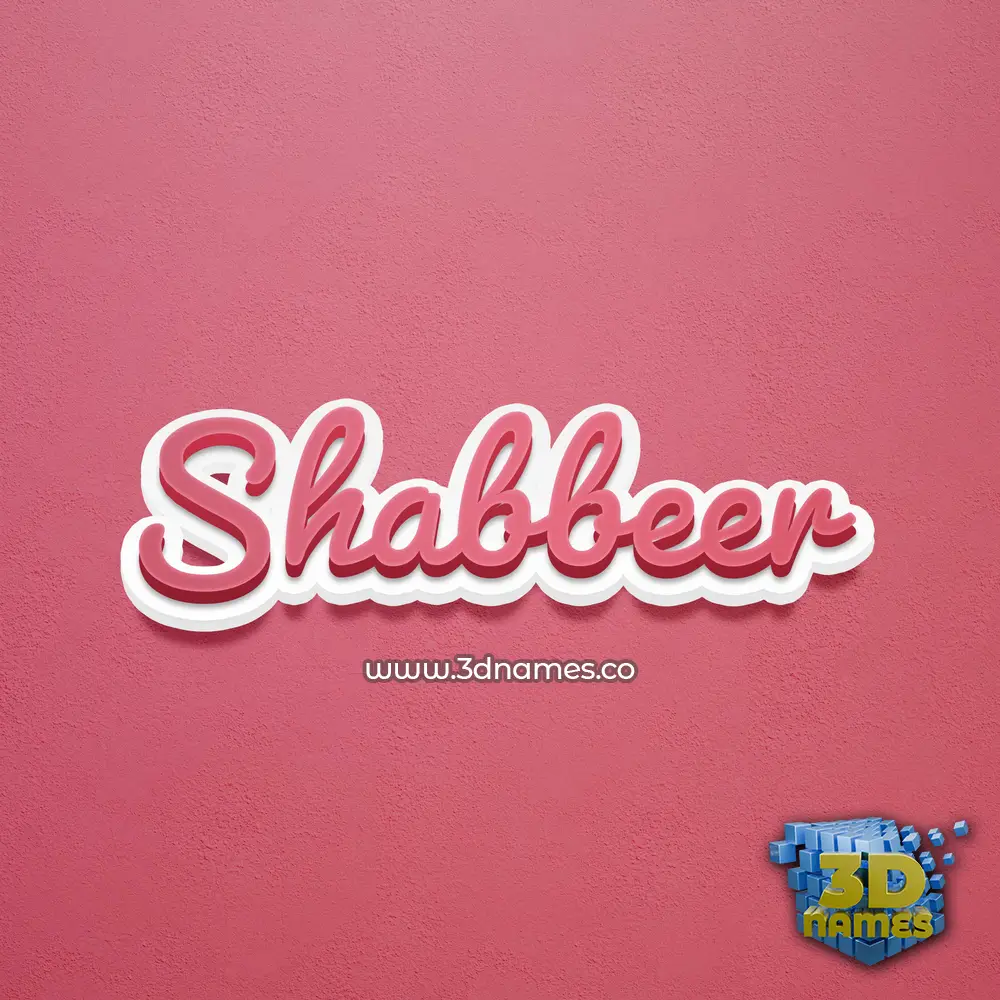 shabbeer in Red Scribble style - 3D name wallpaper