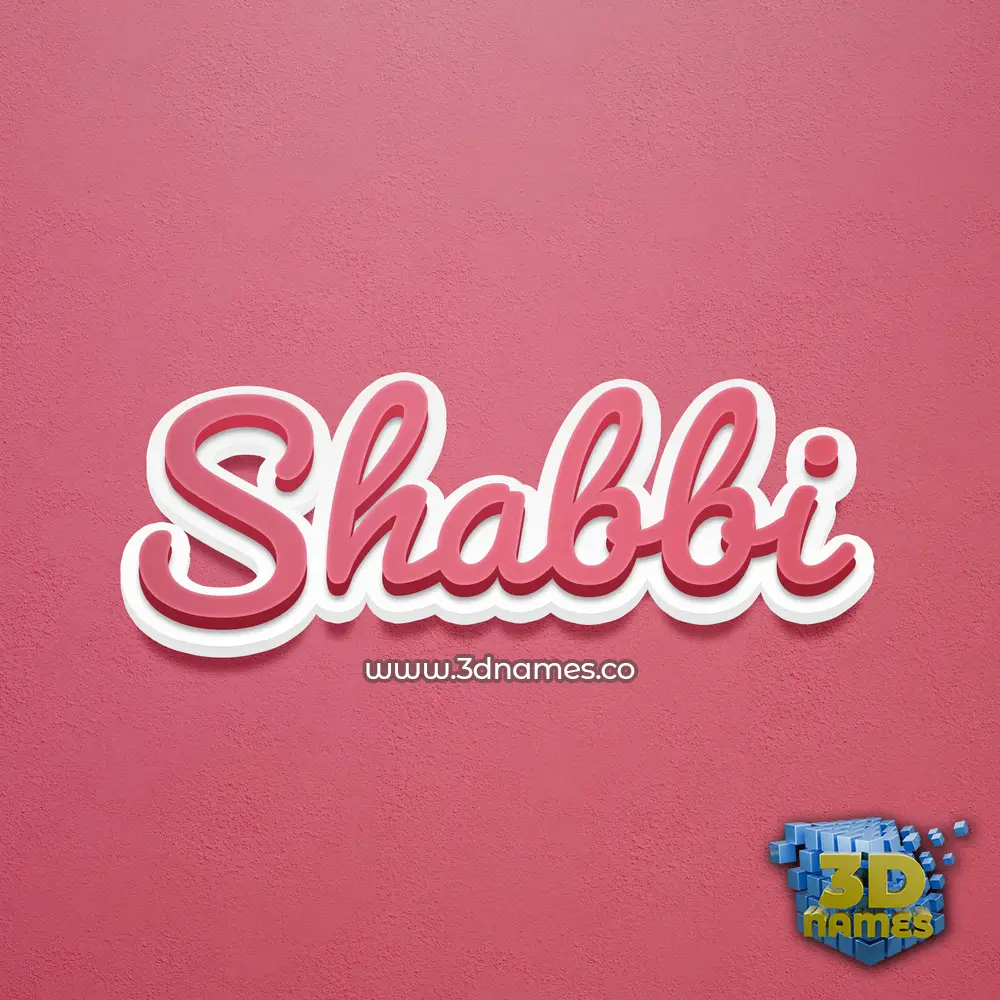 shabbi in Red Scribble style - 3D name wallpaper