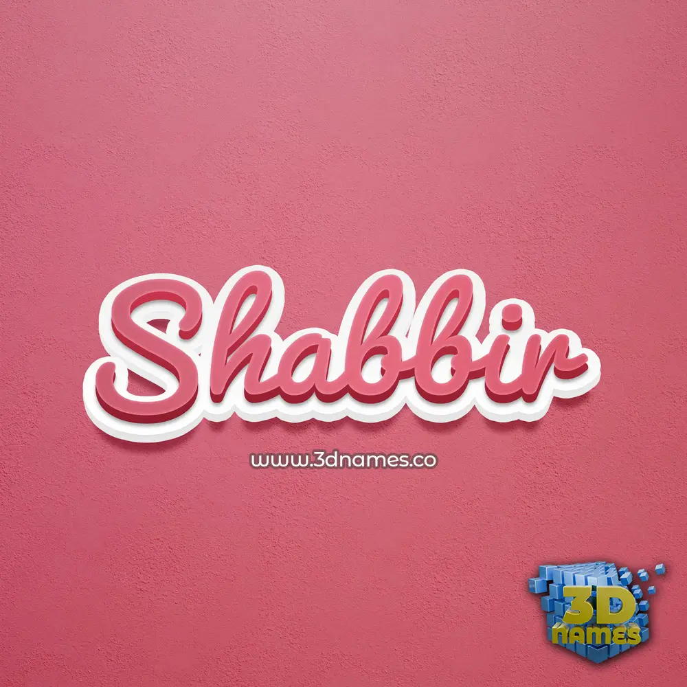 shabbir in Red Scribble style - 3D name wallpaper