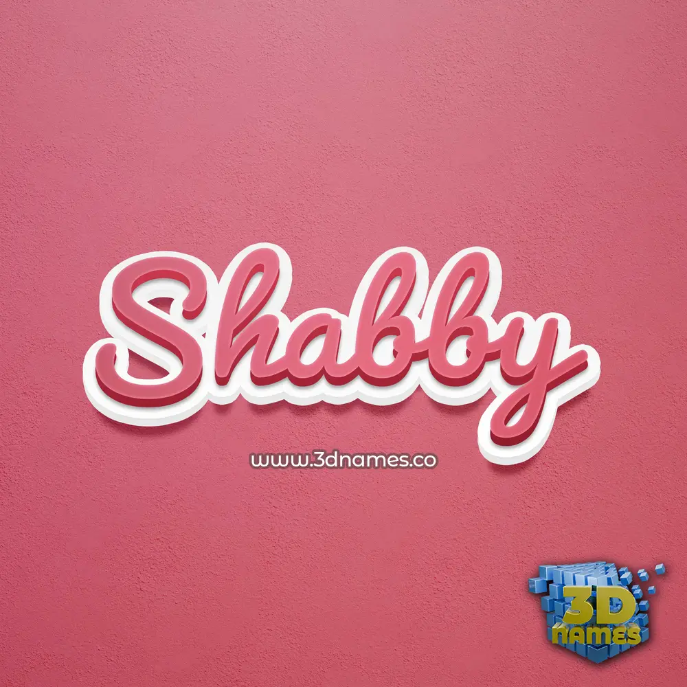 shabby in Red Scribble style - 3D name wallpaper