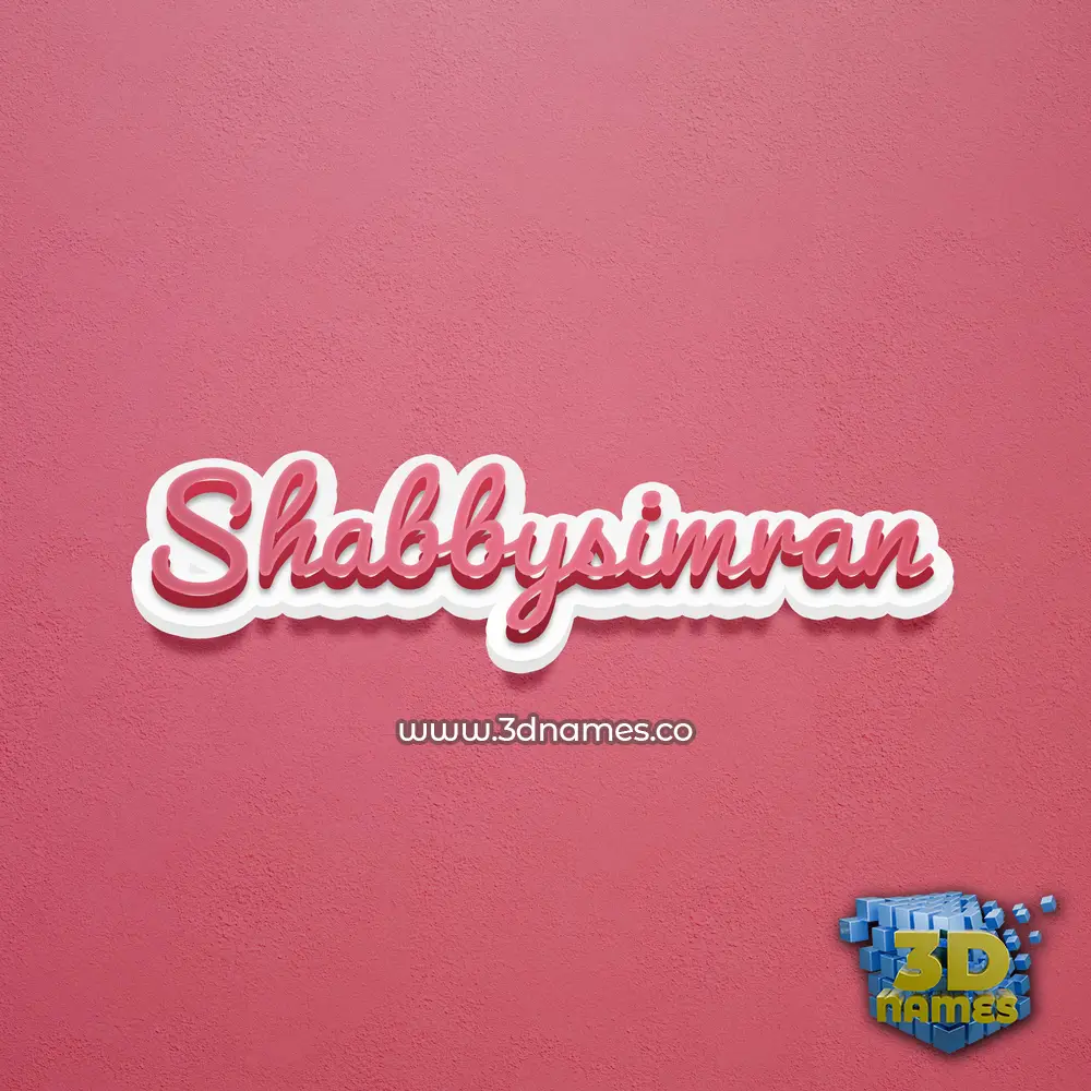 shabbysimran in Red Scribble style - 3D name wallpaper
