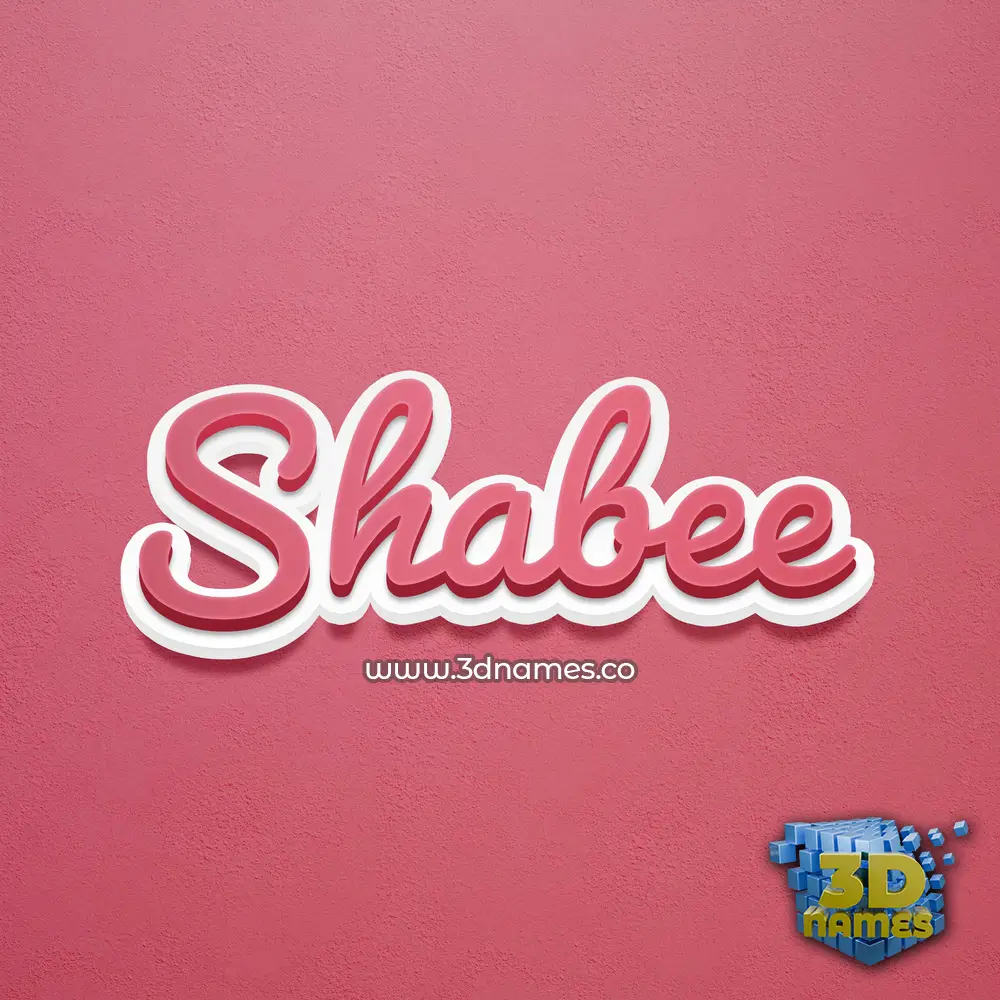 shabee in Red Scribble style - 3D name wallpaper