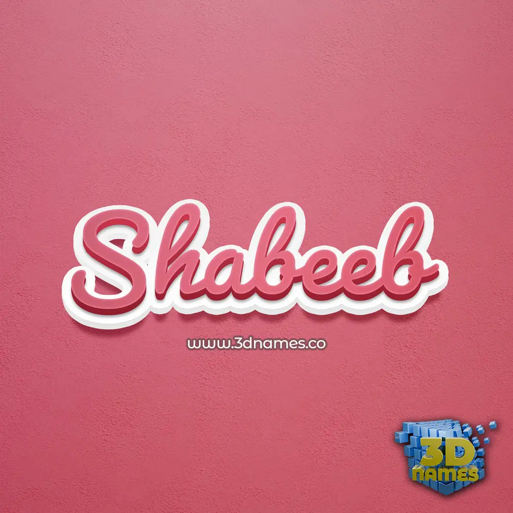 shabeeb in Red Scribble style - 3D name wallpaper