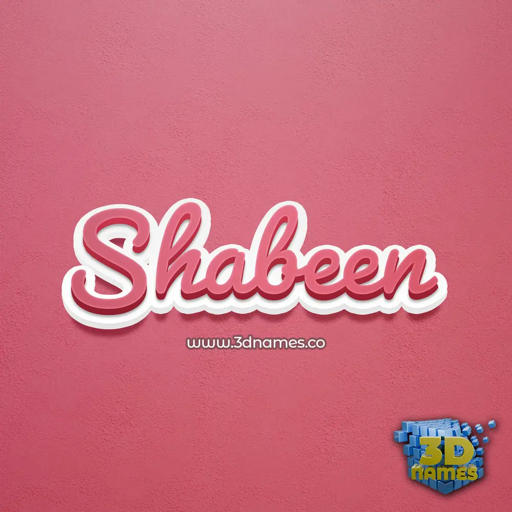 shabeen in Red Scribble style - 3D name wallpaper