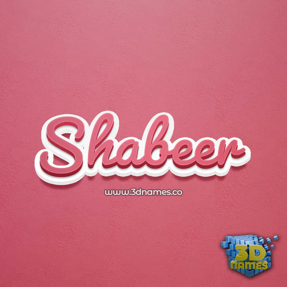 shabeer in Red Scribble style - 3D name wallpaper
