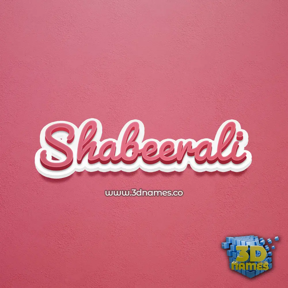 shabeerali in Red Scribble style - 3D name wallpaper