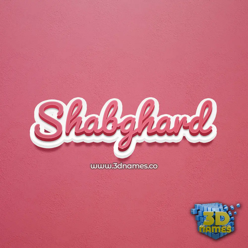 shabghard in Red Scribble style - 3D name wallpaper