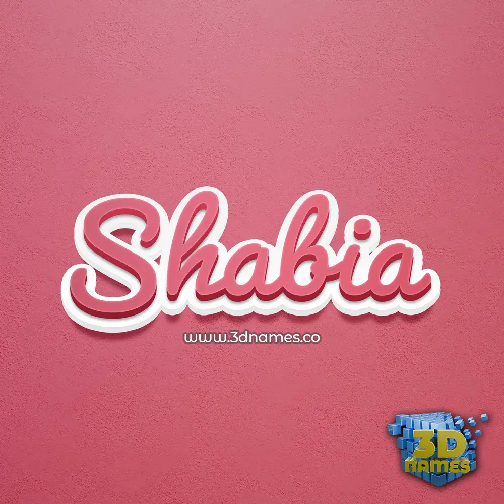 shabia in Red Scribble style - 3D name wallpaper
