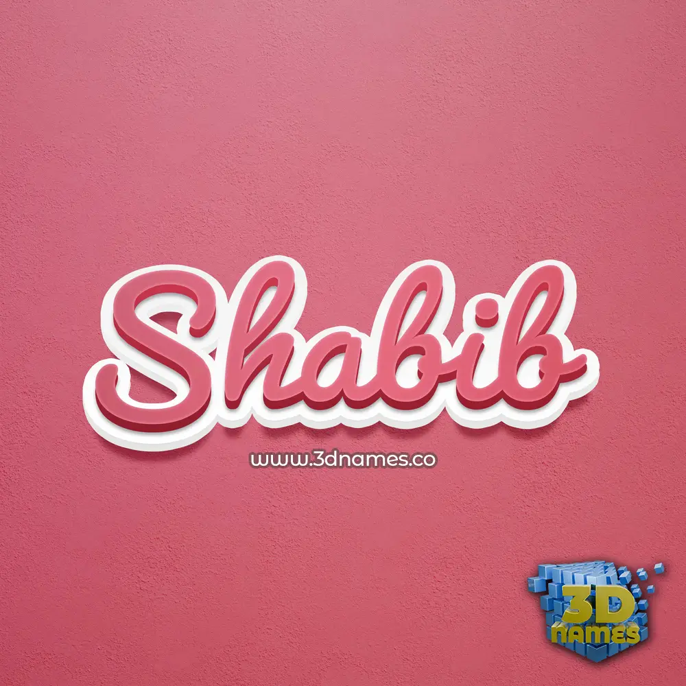 shabib in Red Scribble style - 3D name wallpaper