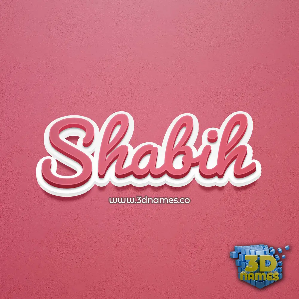 shabih in Red Scribble style - 3D name wallpaper
