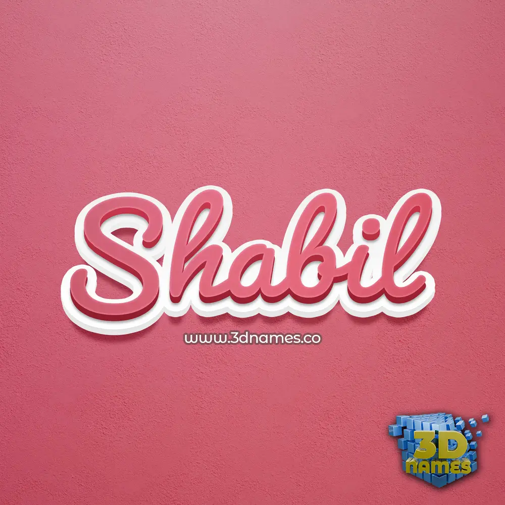 shabil in Red Scribble style - 3D name wallpaper