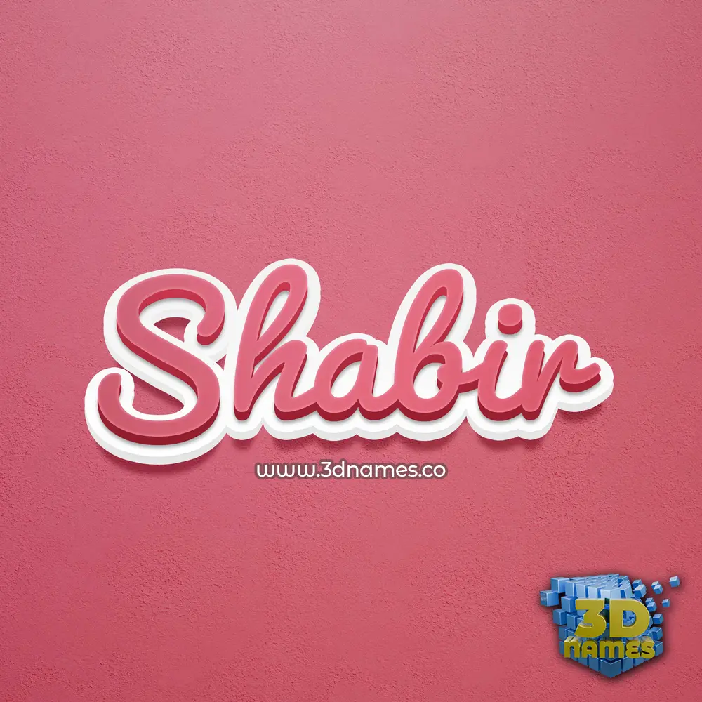 shabir in Red Scribble style - 3D name wallpaper