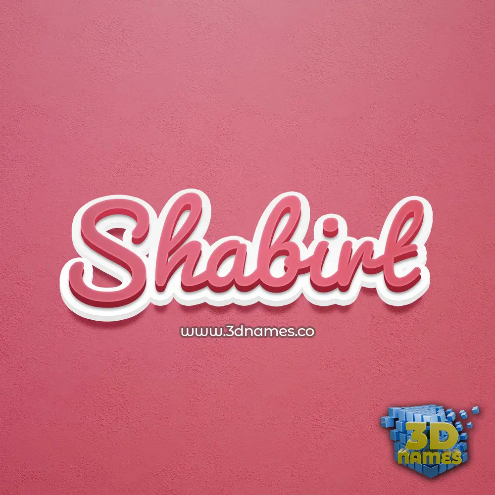 shabirt in Red Scribble style - 3D name wallpaper