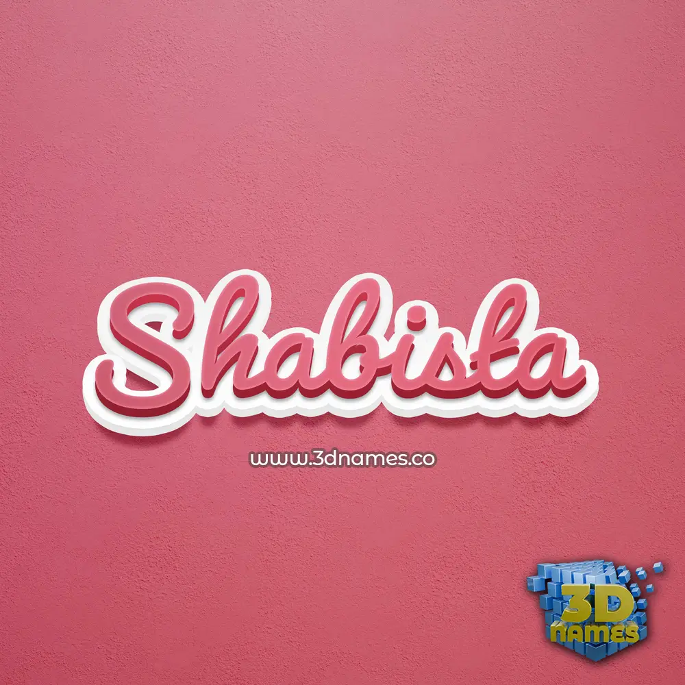 shabista in Red Scribble style - 3D name wallpaper