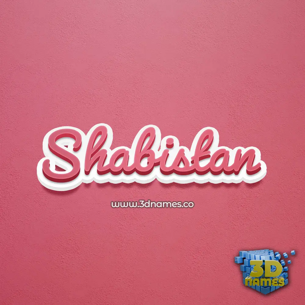 shabistan in Red Scribble style - 3D name wallpaper