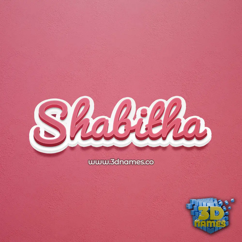 shabitha in Red Scribble style - 3D name wallpaper