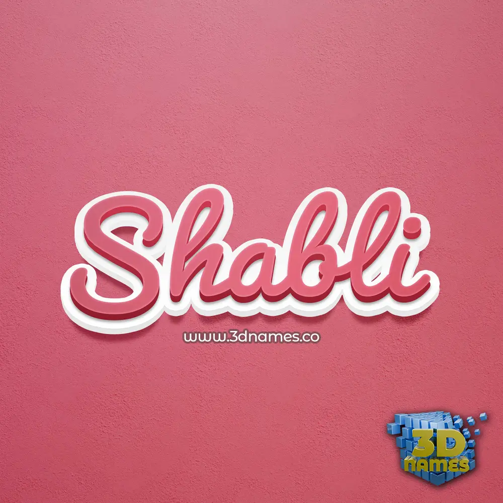 shabli in Red Scribble style - 3D name wallpaper