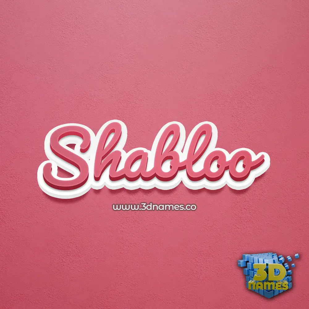 shabloo in Red Scribble style - 3D name wallpaper