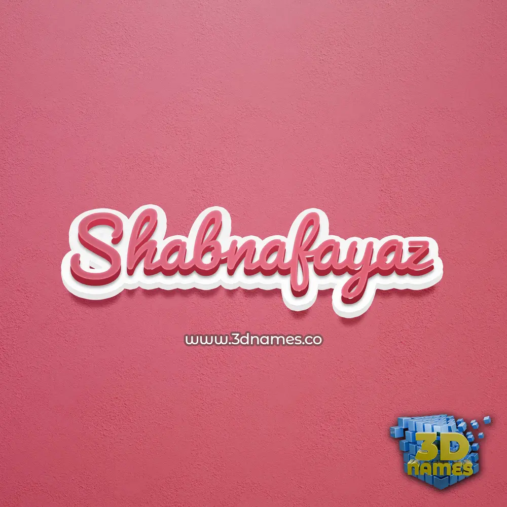 shabnafayaz in Red Scribble style - 3D name wallpaper