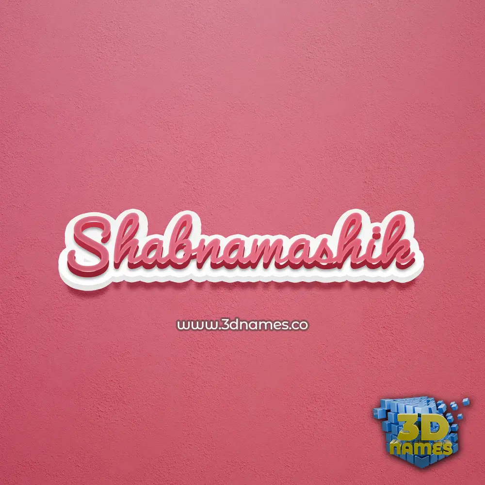 shabnamashik in Red Scribble style - 3D name wallpaper