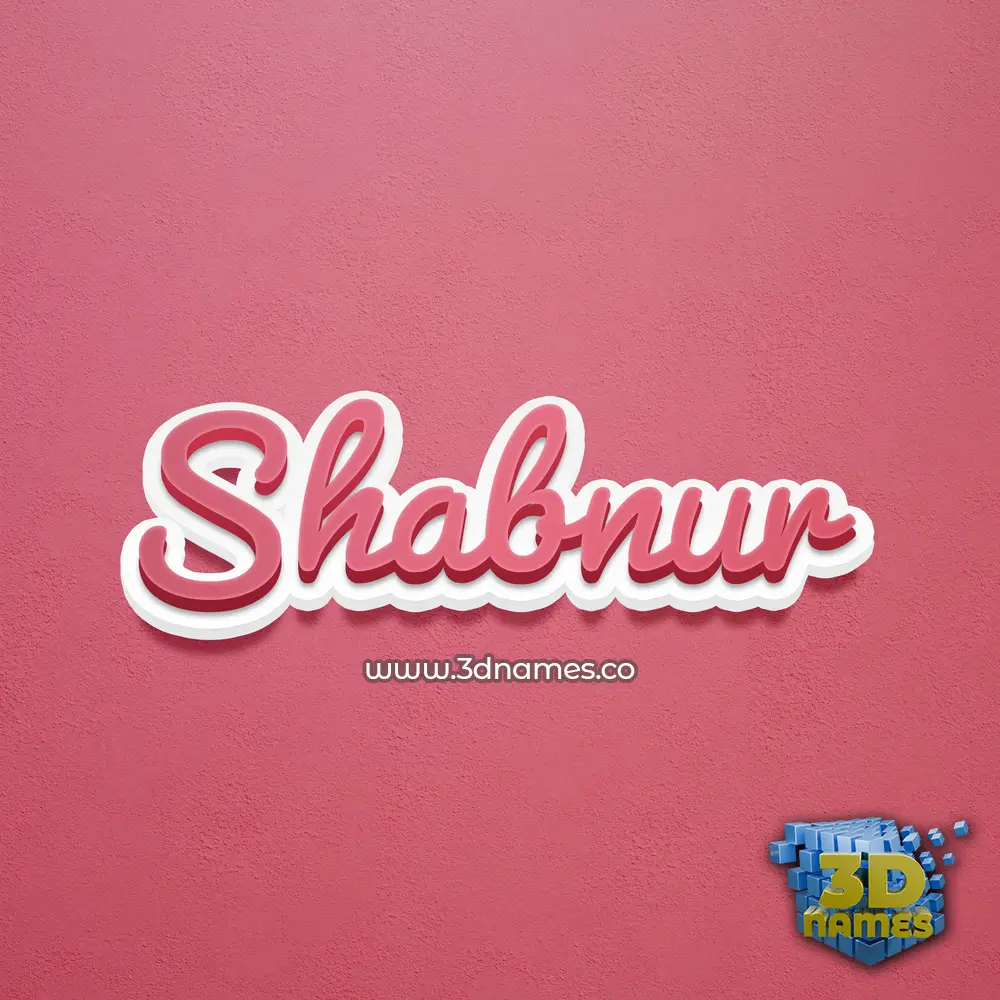 shabnur in Red Scribble style - 3D name wallpaper