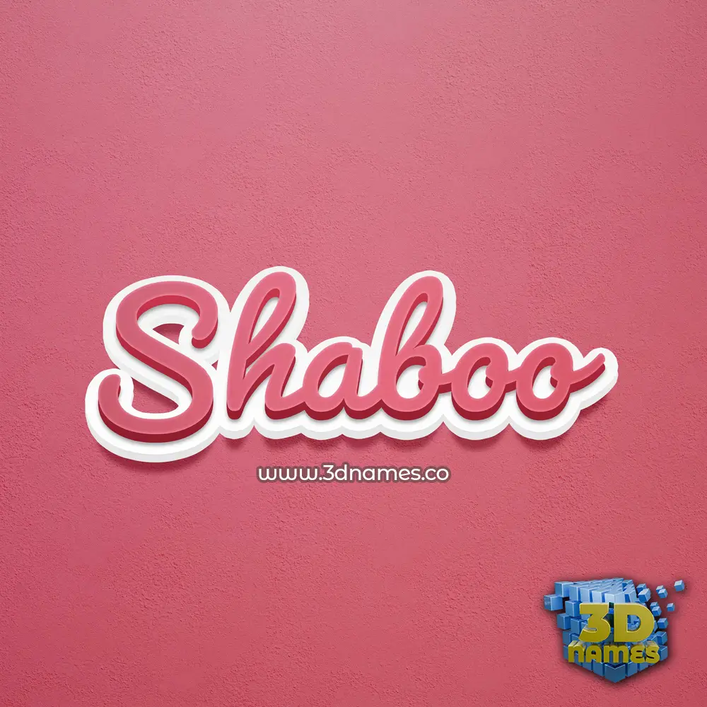 shaboo in Red Scribble style - 3D name wallpaper