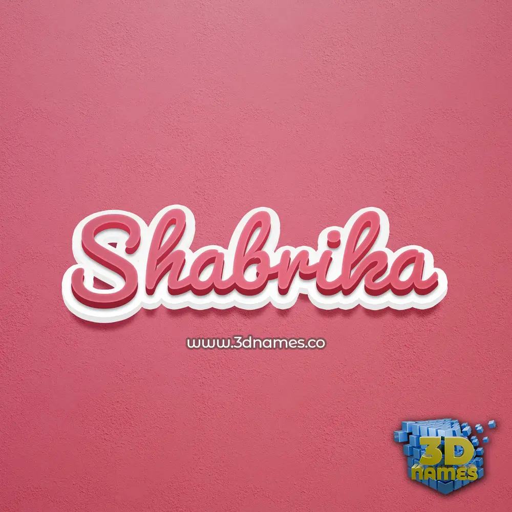 shabrika in Red Scribble style - 3D name wallpaper