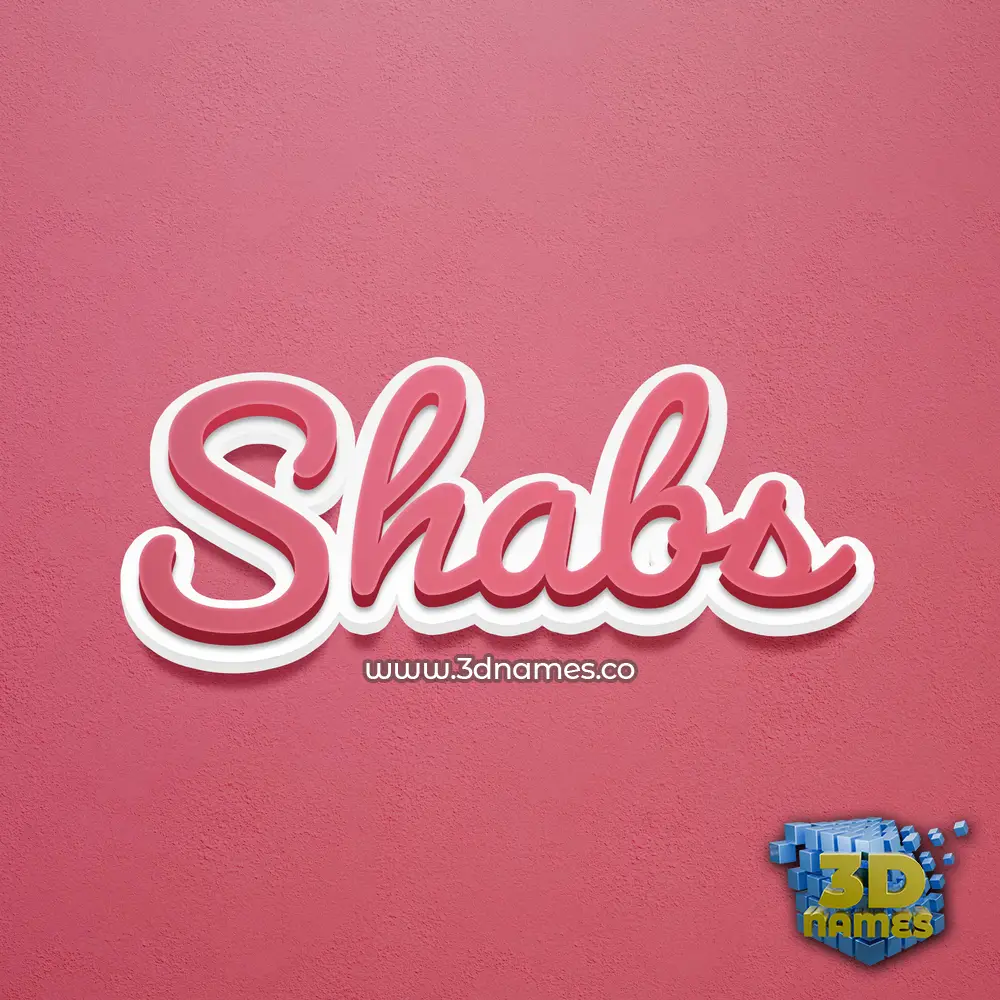 shabs in Red Scribble style - 3D name wallpaper
