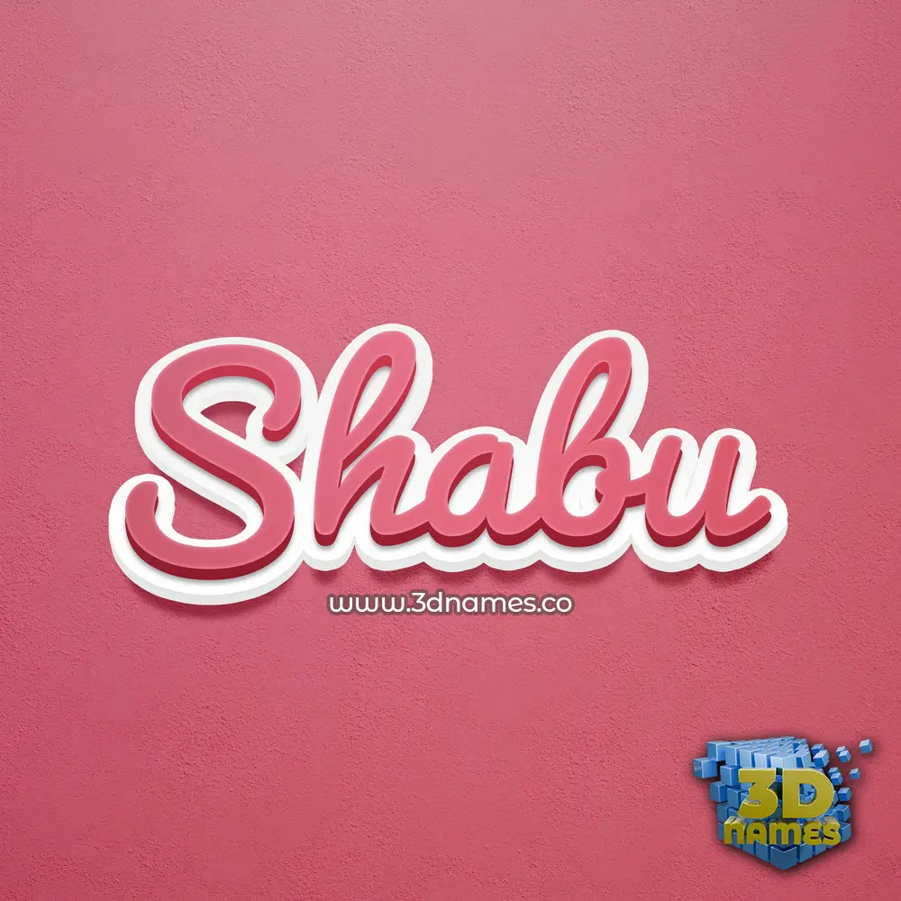 shabu in Red Scribble style - 3D name wallpaper